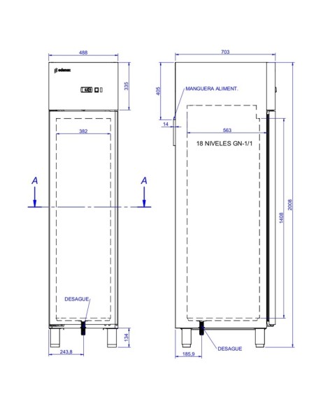 Armario Refrigerado APG-511 HC PC EDENOX