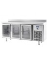 Mesa de refrigeración Infrico IM603PCR de 255 litros con puertas de cristal e iluminación LED. Temperatura de +2 a +6 °C, refrig