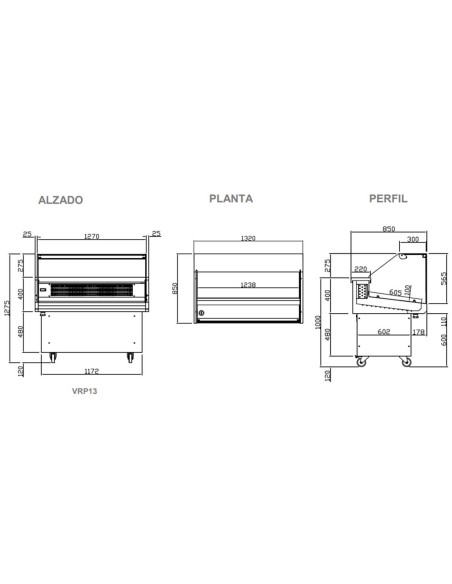 Vitrina de Pescado Infrico VRP-13 – Acero Inox y Gas R290