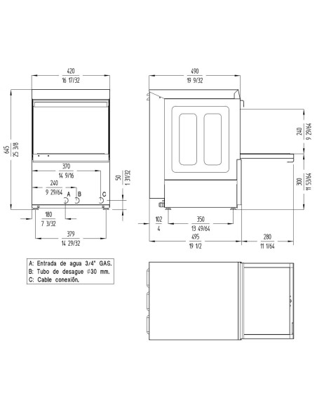 Lavavasos Sammic Glass Pro GP-35 | 35×35 cm | 2,575 kW | Electrónico Profesional
