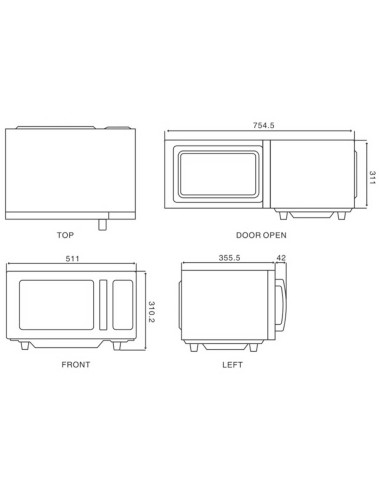 Microondas Edenox MICRO 1025|Hosteleria Negocios