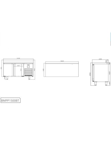 Mesa de Congelación Serie 600 BMPP 1500 BT Infrico|Hosteleria Negocio