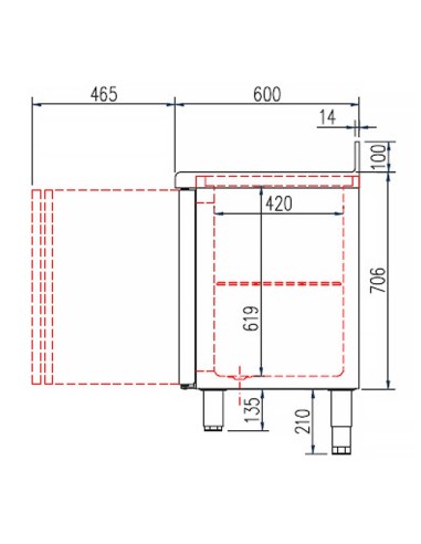 Mesa de Congelación Coreco MCSV Serie 600 Snack|Hosteleria Negocios