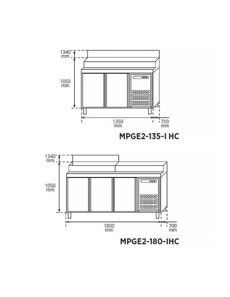 Mesa Refrigerada para Pizza MPGE2-135 GN1/3 Edenox | HosteleriaNegocios