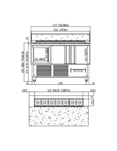 Mesa Fría Coreco MFP-140 GN 1/1 | Hostelería Negocios