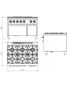 Cocina con Horno C6F900H S 900 HR Fainca|Hosteleria Negocios 2