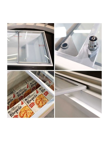 Congelador Horizontal Puerta Cristal  NLFG-295 EDENOX|Hosteleria negocios