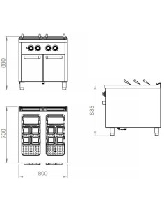 Cuece Pastas Gas Fainca HR CPG 2 Cubas S900 | Hostelería Negocios 2