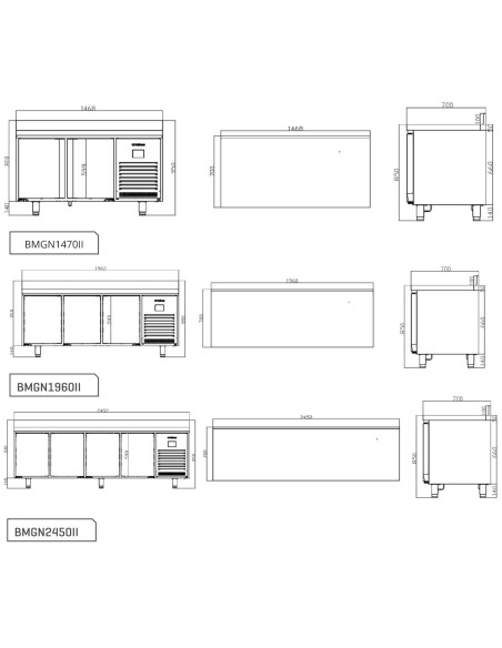 Mesa Refrigerada Infrico BMGN 1960 II | Hostelería Negocios