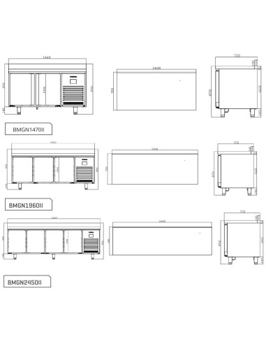Mesa Refrigerada GN1/1 BMGN 2450 II  Infrico|Hosteleria Negocios