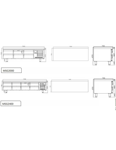 Mesa Baja Refrigerada MSG 1400 GN 1/1 Infrico | Hostelería Negocios