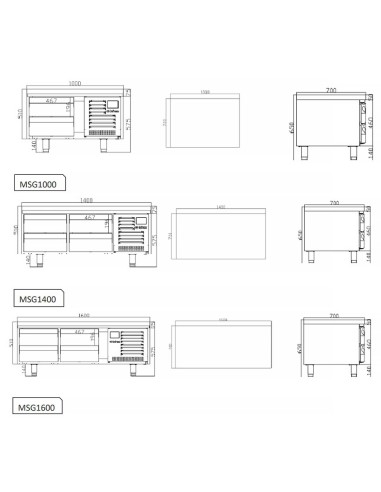 Mesa Baja Refrigerada MSG 1600 GN 1/1  Infrico | Hostelería Negocios