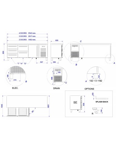Mesa Refrigerada Snack MPS-200 HC PC Edenox | Hostelería Negocios