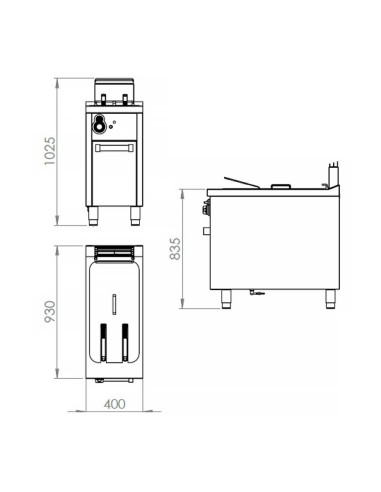 Freidora a Gas 20 Litros FDG20L900E HR Fainca|Hosteleria Negocios