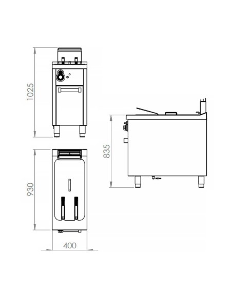 Freidora a Gas 20 Litros FDG20L900E HR Fainca|Hosteleria Negocios