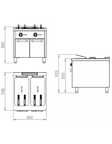 Freidora Electrica FD22L22L doble HR Fainca | Hostelería Negocios