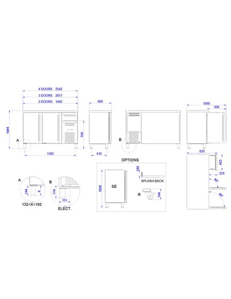 Mesa Refrigerada Edenox FMPS-200 HC PC Negro | Hostelería Negocios