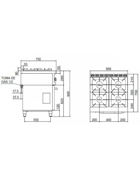 Cocina Repagas CG-741 Pow Serie 750 Power Line | Hostelería Negocios