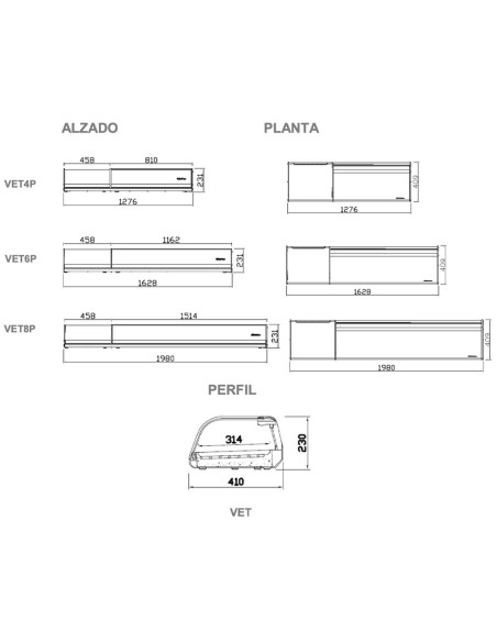 Vitrina de Tapas Infrico VET 6 P 1 Piso | Hostelería Negocios