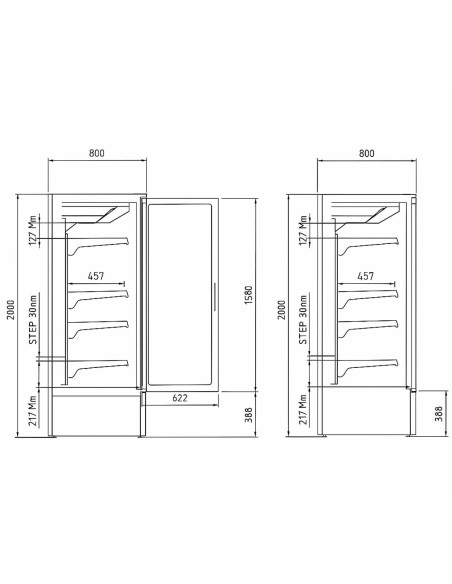 Vitrina Mural Refrigerada Docriluc EFILQ 3R LC | Hostelería Negocios