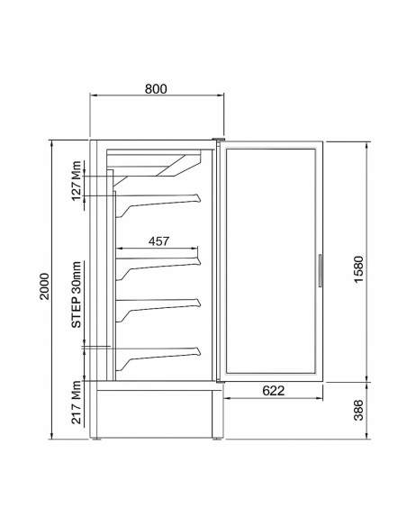 Vitrina Mural Refrigerada Docriluc EFILP 1R LV | Hostelería Negocios