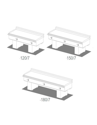 Fry Top de Cromo Serie Uni FCE 120/7 Mainho|Hosteleria negocios
