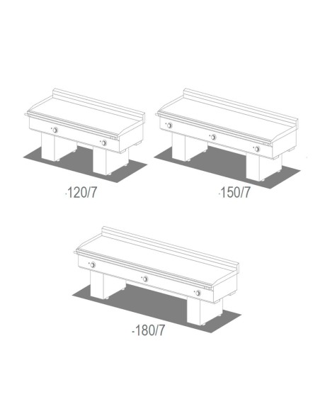 Fry Top de Cromo Serie Uni FCE 120/7 Mainho|Hosteleria negocios