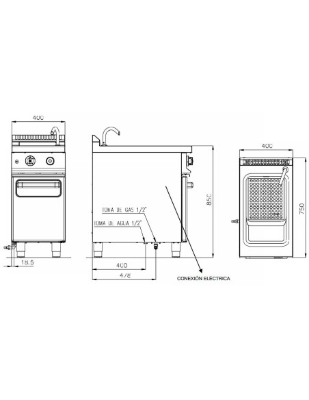 Cuece Pasta Repagas CPG-71 Serie 750 Pro Line | Hostelería Negocios