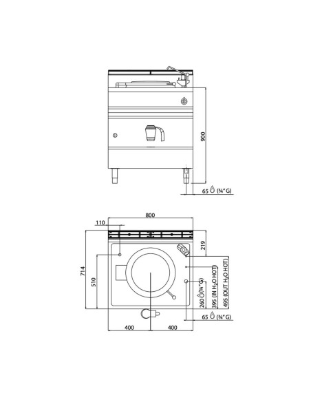 Marmita Gas Bertos G7PD 50L | Comfort Power Macros 700
