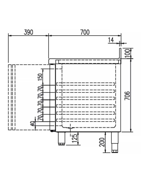 Mesa de Congelación Clarion MCG-135 Docriluc | Hosteleria Negocios