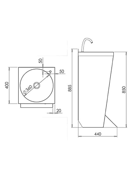 Lavamanos de Pie Caño Giratorio Distform|Hosteleria negocios