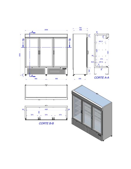 Armario Congelador Edenox ACE-1653-C HC | Hostelería Negocios