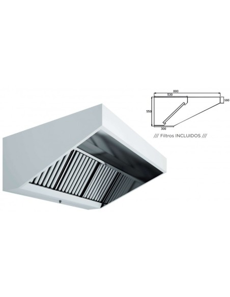 Campana Mural Snack Techo Bajo Fondo 800 |Hosteleria negocios