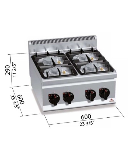 Cocina Plus 600 Eco Power G6F4BPW Bertos|Hosteleria negocios