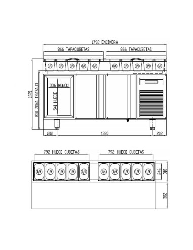 Mesa Fría Salad-Chef Coreco MFEI70-180 Gama 700 | Hostelería Negocios