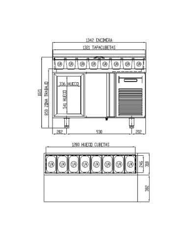 Mesa Fría Salad-Chef Coreco MFEI70-135 Gama 700 | Hostelería Negocios
