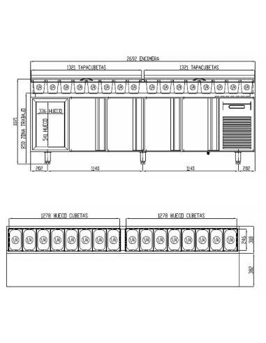 Mesa Fría Salad-Chef Coreco MFEI70-270 Gama 700 | Hostelería Negocios