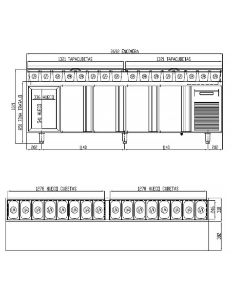 Mesa Fría Salad-Chef Coreco MFEI70-270 Gama 700 | Hostelería Negocios