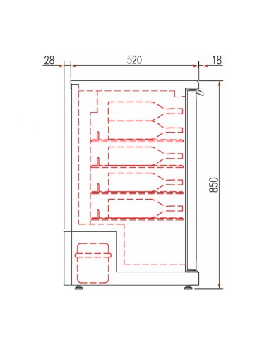 Expositor Refrigerado Vino Coreco ERHWS-250-L | Hostelería Negocios