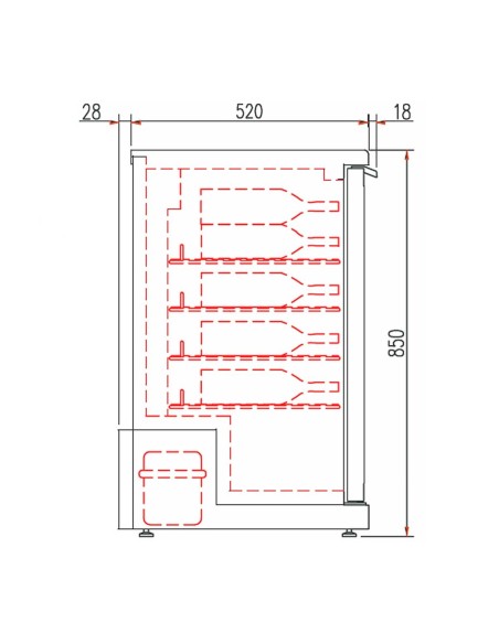 Expositor Refrigerado Vino Coreco ERHWS-250-L | Hostelería Negocios
