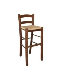 Taburete de Madera con Asiento de Paja | Hostelería Negocios