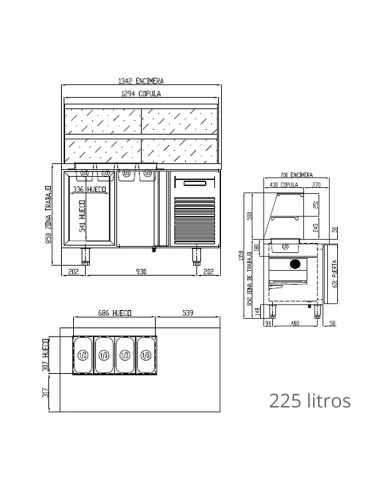 Mesa Fría Kebab Gama 700 MFK70-135 Coreco|Hostelería Negocios