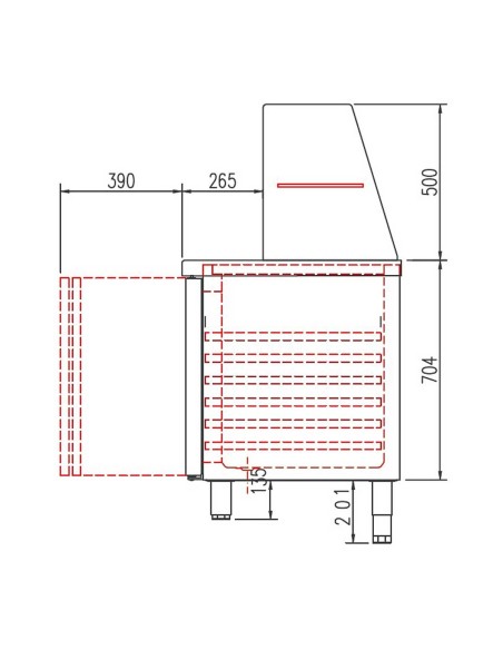Mesa Fría Kebab Gama 700 MFK70-135 Coreco|Hostelería Negocios