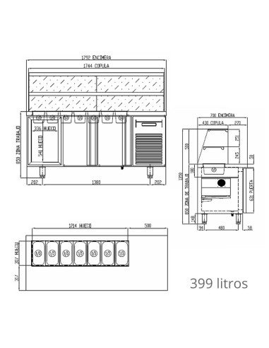 Mesa Fría Kebab Coreco Gama 700 GN 1/1 | Hostelería Negocios