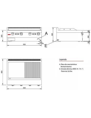 Fry Top Eléctrico Jemi Serie 600 EV Placa Mixta | Hostelería Negocios