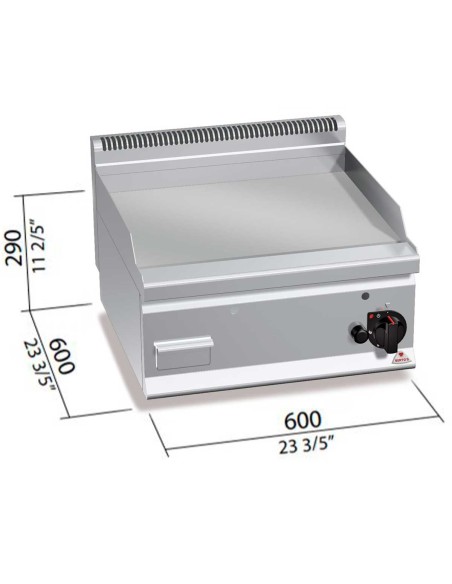 Fry Top a Gas Bertos Plus 600 Placa Lisa GFLB | Hostelería Negocios
