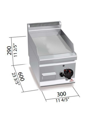 Fry Top a Gas Bertos Plus 600 Placa Lisa GFLB | Hostelería Negocios