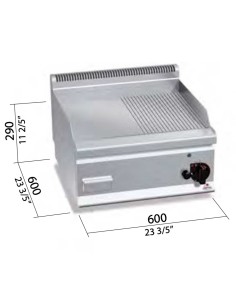 Fry Top a Gas Bertos Plus 600 Placa Mixta G6FM6B | Hostelería Negocios 2