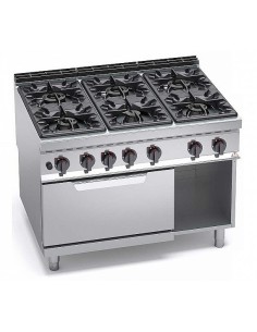Cocina a Gas Bertos Máxima 900 6 Fuegos + Horno | Hostelería Negocios