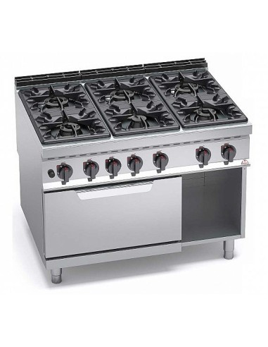 Cocina a Gas Bertos Máxima 900 6 Fuegos + Horno | Hostelería Negocios